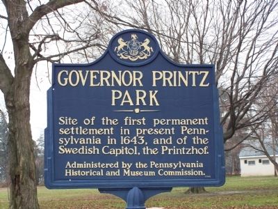 Governor Printz Park Marker. Click for full size. Governor Printz Park Marker image. Click for full size.