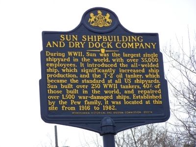 Sun Shipbuilding and Dry Dock Company Marker image. Click for full size.