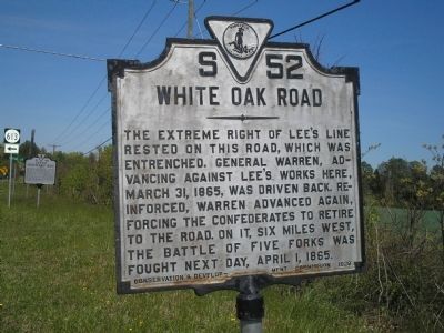 White Oak Road Marker image. Click for full size.