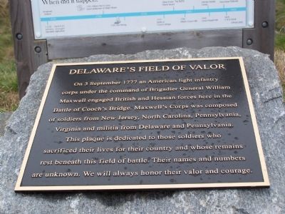 Delaware's Field of Valor Marker image. Click for full size.