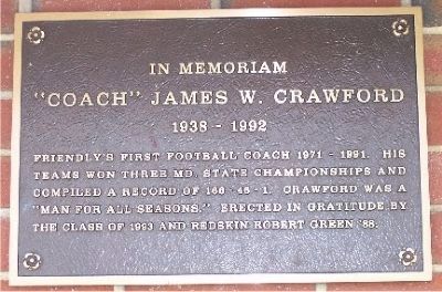 “Coach” James W. Crawford Marker image. Click for full size.