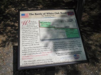 The Battle of White Oak Road Marker image. Click for full size.