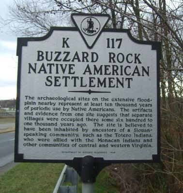 Buzzard Rock Native American Settlement Marker image. Click for full size.