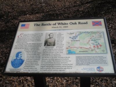 The Battle of White Oak Road Marker. Click for full size. The Battle of White Oak Road Marker image. Click for full size.
