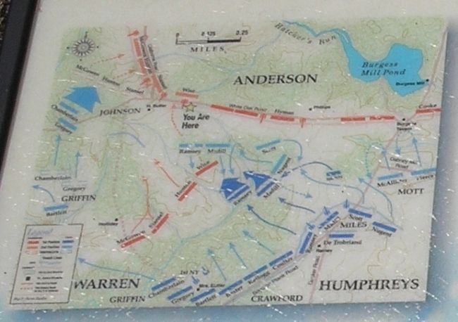 The Battle of White Oak Battle Map from Marker image. Click for full size.