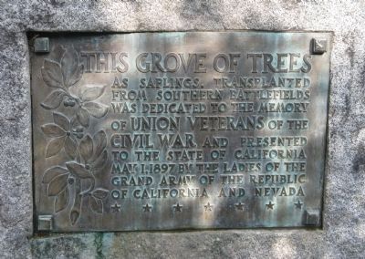 The Civil War Memorial Grove Marker image. Click for full size.