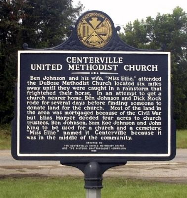 Centerville United Methodist Church Marker, Side 1 image. Click for full size.