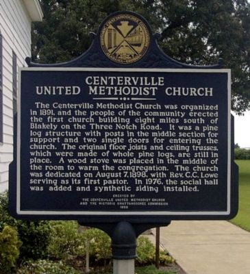 Centerville United Methodist Church Marker, Side 2 image. Click for full size.