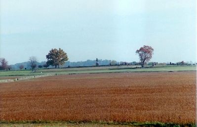 Pickett's Charge as seen from Seminary Ridge image. Click for full size.