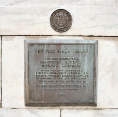 New York Public Library Marker image. Click for full size.