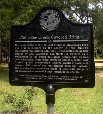 Coheelee Creek Covered Bridge Marker image. Click for full size.
