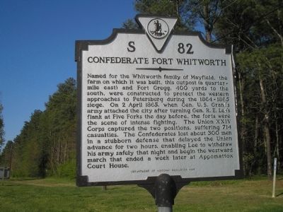 Confederate Fort Whitworth Marker image. Click for full size.
