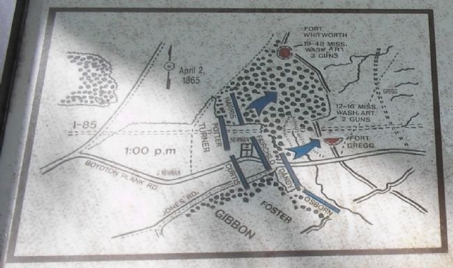 Battle Maps of Forts Whitworth and Gregg image. Click for full size.