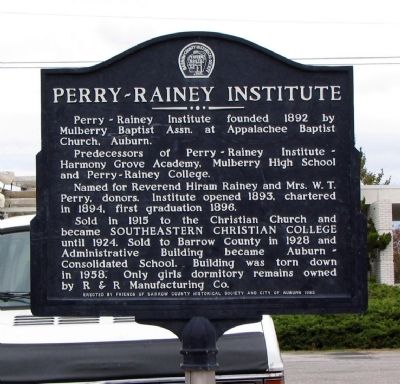 Perry-Rainey Institute Marker image. Click for full size.
