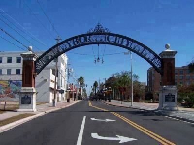 Ybor City Historic District Gateway spanning E. Broadway Ave. ( 7th Ave.) image. Click for full size.