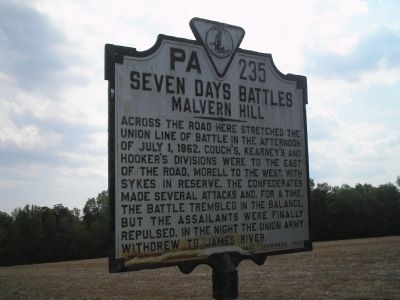Malvern Hill Marker image. Click for full size.