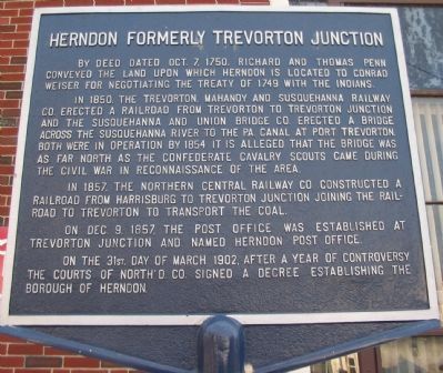 Herndon Formerly Trevorton Junction Marker image. Click for full size.