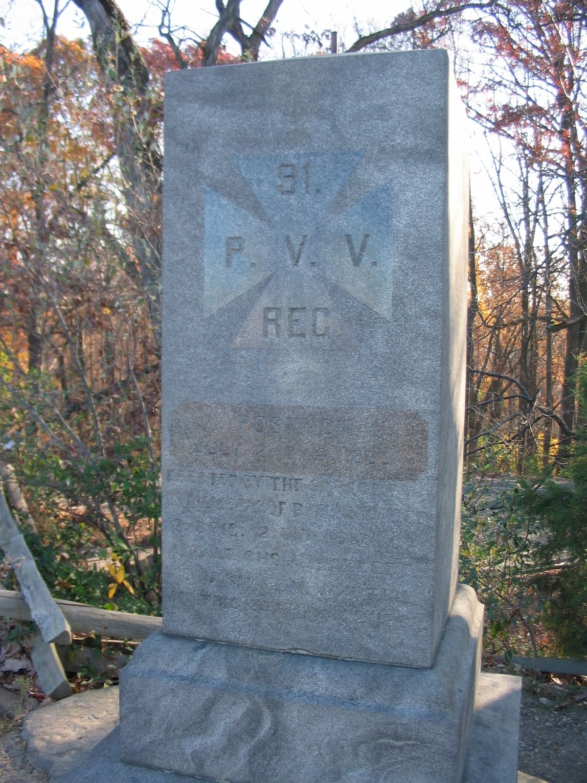 91st Pennsylvania Volunteer Regiment Monument