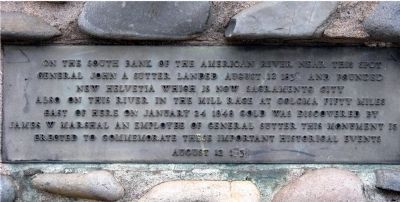 John Sutter Landing Marker. Click for full size. John Sutter Landing Marker image. Click for full size.