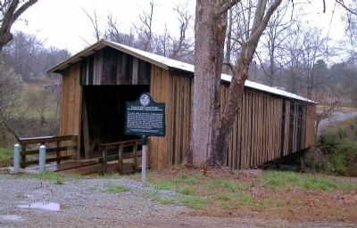 Cromer's Mill Covered Bridge and Marker image. Click for full size.