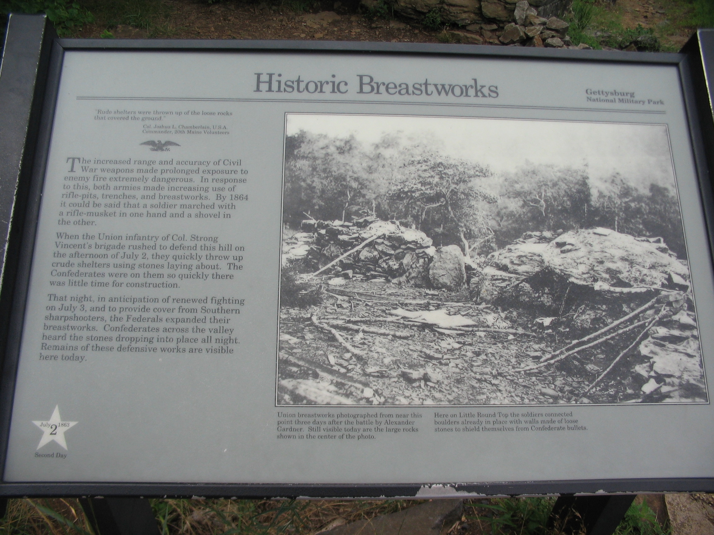 Historic Breastworks Marker