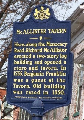 McAllister Tavern Marker. Click for full size. McAllister Tavern Marker image. Click for full size.