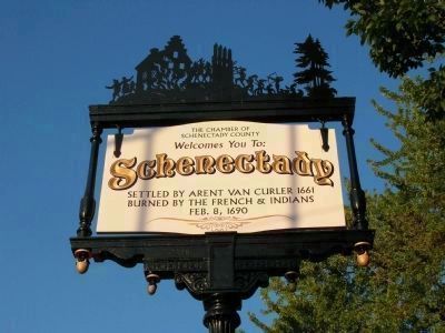 Schenectady Marker - updated and repainted in 2008 image. Click for full size.