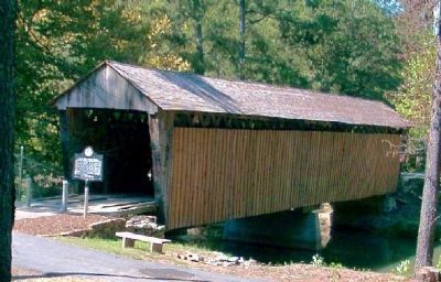 Poole's Mill Covered Bridge and Marker image. Click for full size.