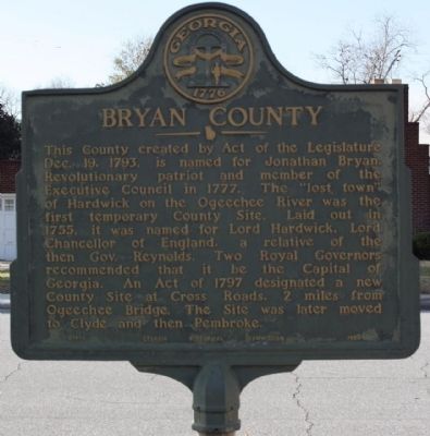 Bryan County Marker. Click for full size. Bryan County Marker image. Click for full size.