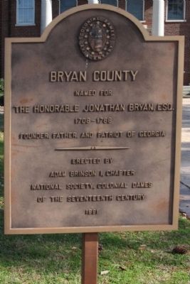 Bryan County Marker. Click for full size. Bryan County Marker image. Click for full size.