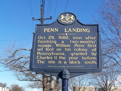 Penn Landing Marker. Click for full size. Penn Landing Marker image. Click for full size.