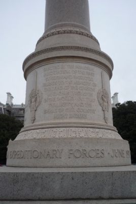 First Division War Memorial - south face. Click for full size. First Division War Memorial - south face image. Click for full size.