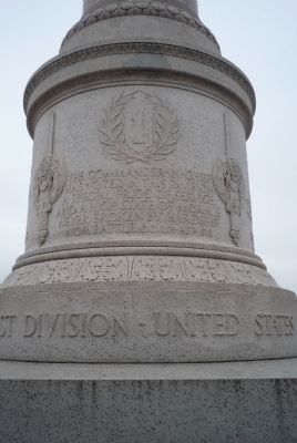 First Division War Memorial - north face. Click for full size. First Division War Memorial - north face image. Click for full size.