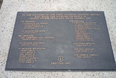 First Division War Memorial - Desert Storm Panel. Click for full size. First Division War Memorial - Desert Storm Panel image. Click for full size.