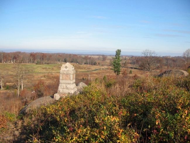 Looking Past the Monument at Plum Run Valley image. Click for full size.