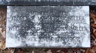 Florence McWhorter Miller Tombstone<br>Old Stone Church Cemetery<br>Pendleton, S.C. image. Click for full size.