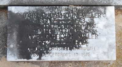 Miller Tombstone<br>Old Stone Church Cemetery<br>Pendleton, S.C. image. Click for full size.