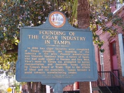 Founding of the Cigar Industry in Tampa Marker image. Click for full size.