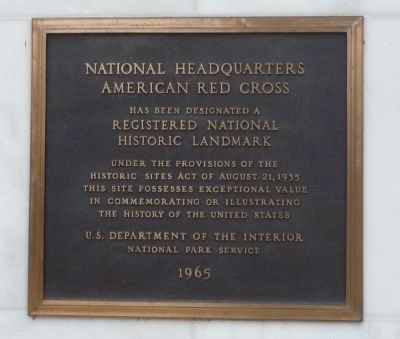National Headquarters American Red Cross Marker image. Click for full size.