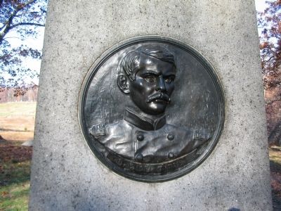 Relief Portrait of Emory Upton on Back of Monument image. Click for full size.