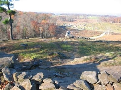 Monument as seen from the Crest of Little Round Top image. Click for full size.