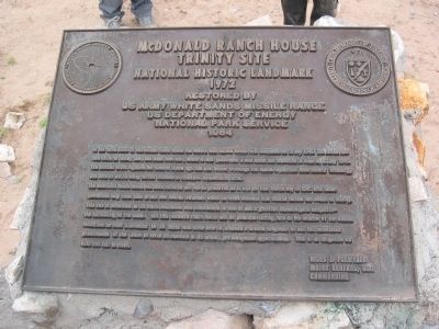 McDonald Ranch House Trinity Site Marker. Click for full size. McDonald Ranch House Trinity Site Marker image. Click for full size.