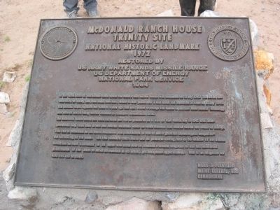 McDonald Ranch House Trinity Site Marker image. Click for full size.