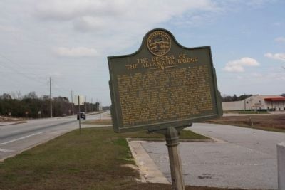 The Defense of the Altamaha Bridge Marker, looking north along US 301 / US25 image. Click for full size.
