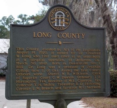 Long County Marker. Click for full size. Long County Marker image. Click for full size.