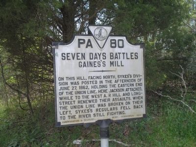 Gaines’s Mill Marker image. Click for full size.