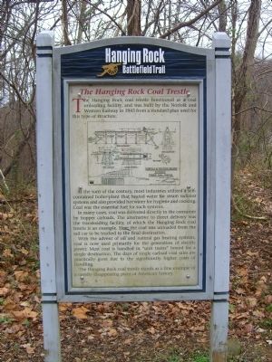 The Hanging Rock Coal Trestle Marker. Click for full size. The Hanging Rock Coal Trestle Marker image. Click for full size.