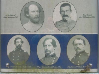 Closeup of portraits on the McCausland Attacks Marker. Click for full size. Closeup of portraits on the McCausland Attacks Marker image. Click for full size.
