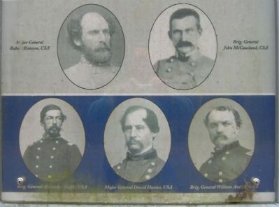 Closeup of portraits on the McCausland Attacks Marker image. Click for full size.