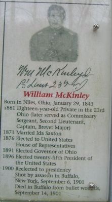 William McKinley detail on the Two Future Presidents In Wartime Retreat Marker image. Click for full size.